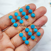 Turquoise Connector, Bar Shape Connector, Healing Connector, 14K Gold Plated Connector Pendant, Sold By Piece